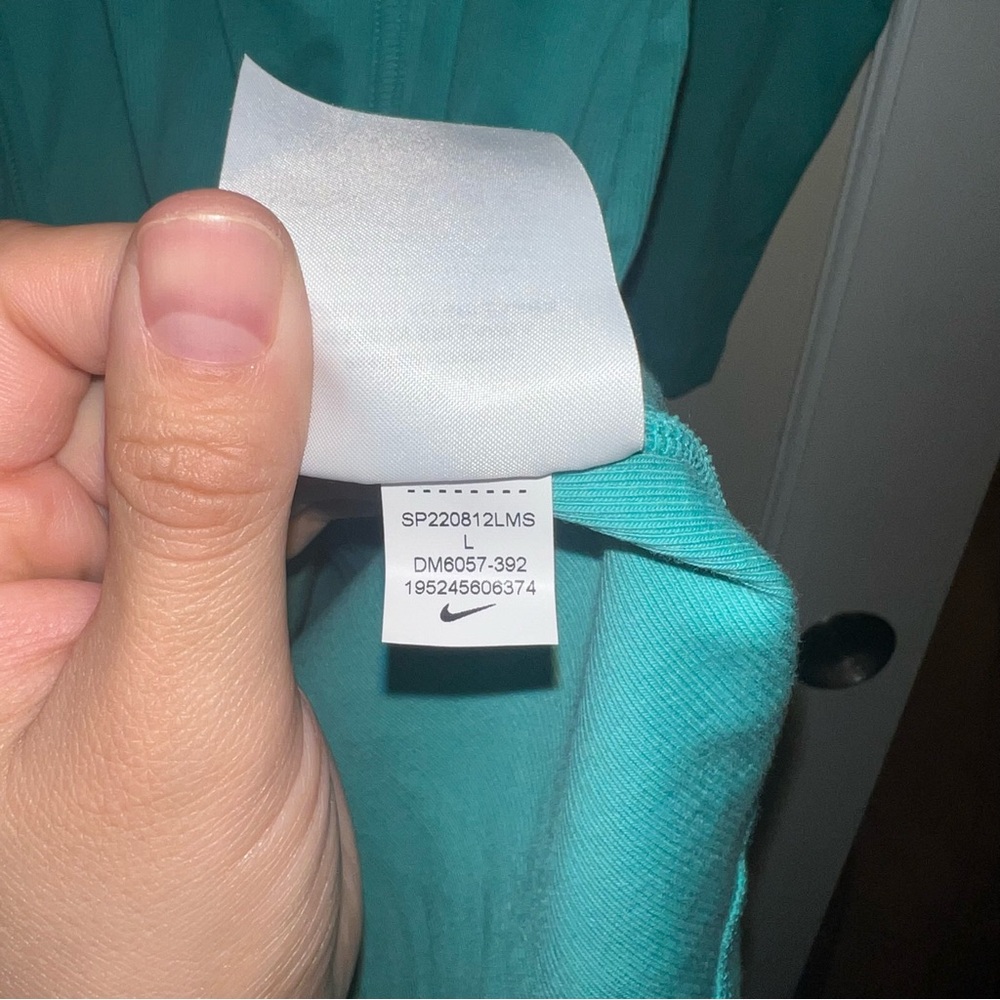 Nike Air Ribbed Long Sleeve Teal 1/2 Zip Athletic Dress - Picture 8 of 9